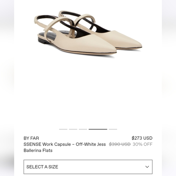 By Far Jess Leather Sling-back Flats MSRP $390 USD - Picture 3 of 10